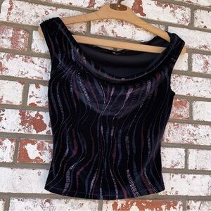 Star CCC | Vintage 90s Y2k Whimsigoth Bratz Velvet Glitter Slouchy Tank Blouse